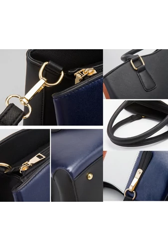 Set Genți Damă Bonluo Maro Cu Model Colorat Din Imitație De Piele (4Buc)