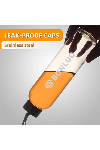 Sticla Bonluo Transparentă Cu Capac Si Filet 500ml 
