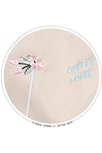 Rucsac Damă Bonluo Bej Cu Flori Brodate Din Material Impermeabil Dimensiune 32*29*11cm 