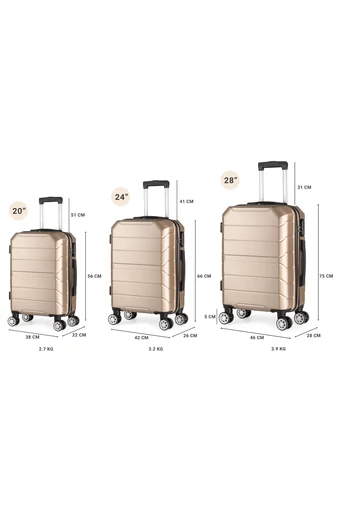 Troler De Cabină Ormi Negru Ultra Ușor Din Material ABS (56*38*22cm)