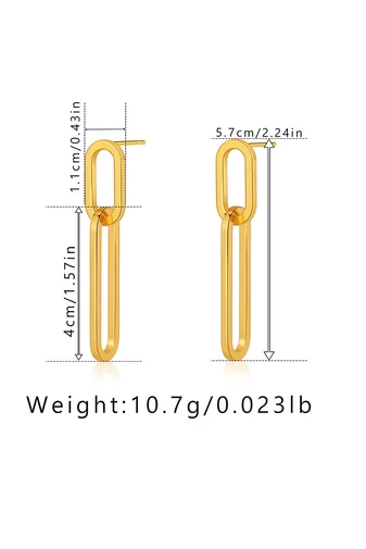 Cercei Eleganți Din Cupru Placat Cu Aur 18K  Design Geometric Modern