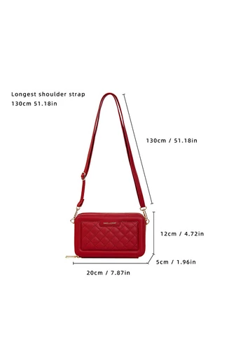 Geantă Portofel Multifuncțional Roșu Imitatie De Piele Impermeabilă Cu Două compartimente Design Elegant 12*20*5cm