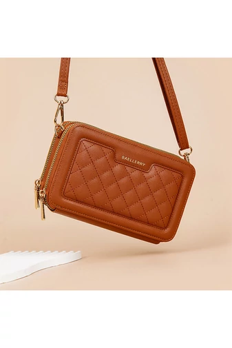 Geantă Portofel Multifuncțională Imitatie De Piele Impermeabilă Cu Două compartimente Design Elegant 12*20*5cm