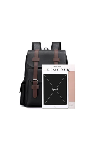 Rucsac Barbați Maro Din Imitație Piele Cu Spațiu Pentru Laptop De 15 inch Capacitate 20-35L Dimensiune (38*34*12cm)