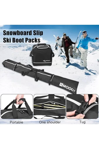 Set Geantă Neagră Bonluo Pentru Snowboard Sau Schi Cu Husă Inclusa Material Impermeabil (40*38*25cm)