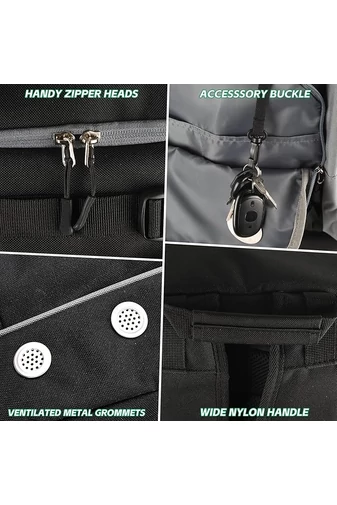 Rucsac Negru Cu Gri Bonluo Pentru Schi Din Material Oxford Multifuncțional 65L Capacitate Spațiu Dimensiune (50*33cm)