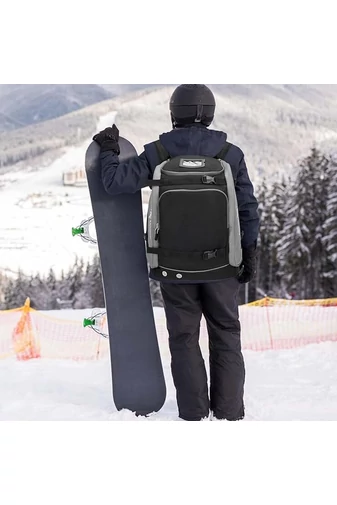 Rucsac Negru Cu Gri Bonluo Pentru Schi Din Material Oxford Multifuncțional 65L Capacitate Spațiu Dimensiune (50*33cm)