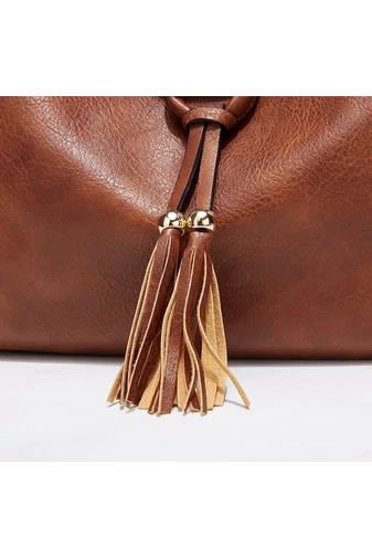 Geantă De Umar Maro Bonluo Dimensiune Mare Din Imitatie Piele Accesorizat Cu Ciucuri (27*37*15cm)