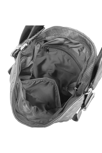 Geantă De Umăr Zelia Neagră Cu Posibilitate De Transformare În Rucsac Din Piele Ecologică Și Material Impermeabil Dimensiuni 35*33*12cm
