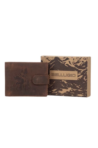 Portofel Bărbați Maro Model Caine Din Piele Naturală Dimensiune (9*12*2cm)