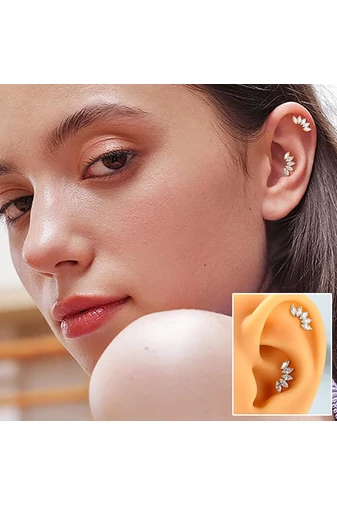 Cercel Din Oțel Inoxidabil 316L Cu Filet Intern Cu Zirconiu Pentru Cartilaj Buze Și Piercinguri Elegante