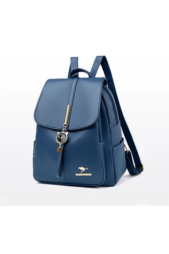Bonluo Rucsac Damă Albastru Închis Din Imitație Piele Accesorizat Cu Cap De Pisicuță (30x25x13cm)