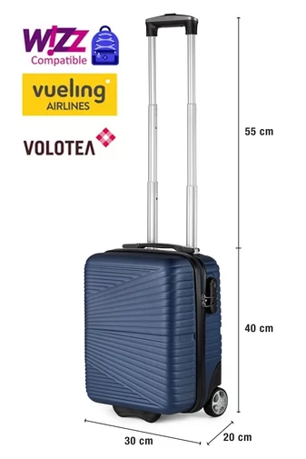 Troler Wizzair Ormi Albastru Închis Cu Pereți Tari Dimensiune 40*30*20 cm 