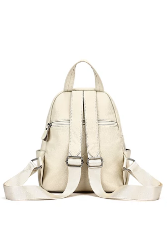 Rucsac Damă Mini Alb Bonluo Din Piele Naturală Dimensiune (27*22*11cm)