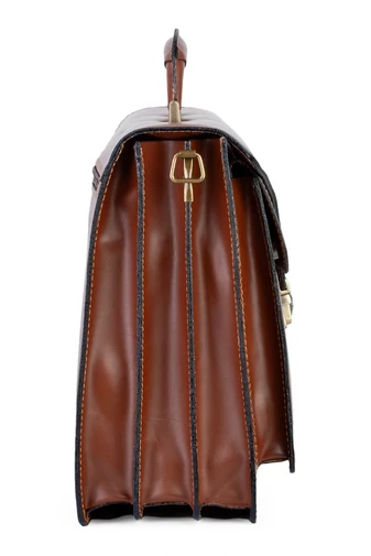 Maxmoda Servietă Maro Unisex Din Piele Naturală De Dimensiune Mare