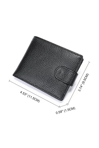 Portofel Bărbați Bonluo Maro Din Piele Naturală Extensibil (11.5*9.5*1.5cm)