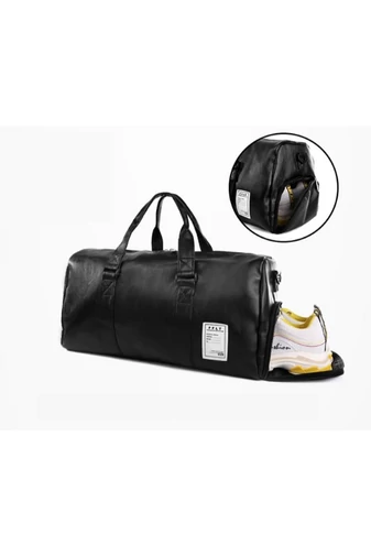 Bonluo Geantă De Voiaj Neagră Din Imitație De Piele, Dimensiuni  40*24*21cm 