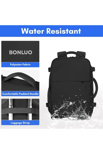 Rucsac Negru Bonluo Multifuncțională Cu Spațiu Laptop 15.6inch Dimensiunea Wizzair (40*30*20cm)