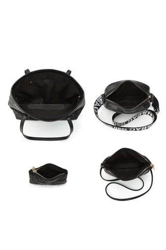 Set Genți Damă 4 buc Alb Din PU Model Matlasat 40*29*11cm