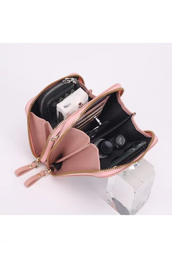 Geantă Crossbody Neagra Tip Portofel Bonluo Din Pu Cu Spatiu Tactil Pentru Telefon 18*11*4,5cm