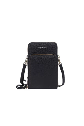 Geantă Crossbody Neagra Tip Portofel Bonluo Din Pu Cu Spatiu Tactil Pentru Telefon 18*11*4,5cm