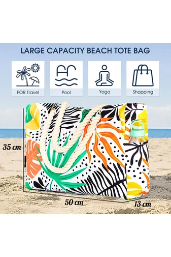 Geanta De Plaja Colorata Bonluo Din Panza Impermeabila 35*50*16cm