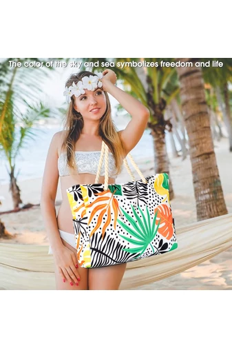 Geanta De Plaja Colorata Bonluo Din Panza Impermeabila 35*50*16cm