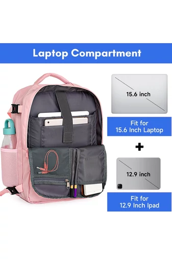 Rucsac Multifunctional Wizzair 40*30*20cm Roz Deschis Bonluo Cu Spatiu Laptop 15.6''