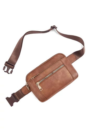 Borsetă Damă Multifuncțională Maro Din Piele PU Curea Reglabilă Bonluo 21*14cm