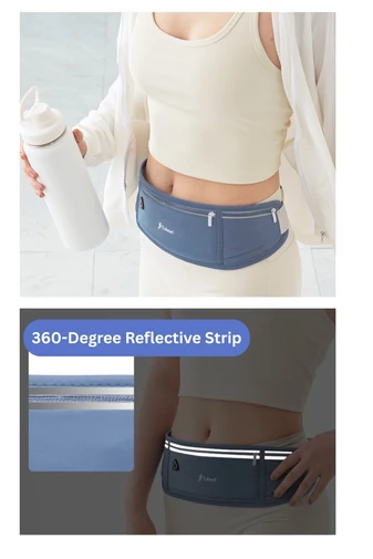 Borsetă Sport Unisex Albastra Bandă Reflectorizantă Din Poliester Talie 65–120cm