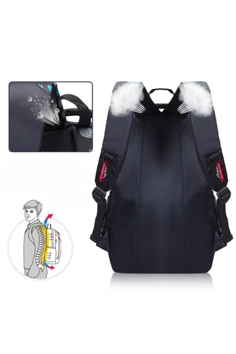 Rucsac Scoala Multifunctional Albastru Cu Negru Spatios Și Impermebil 48*32*22cm