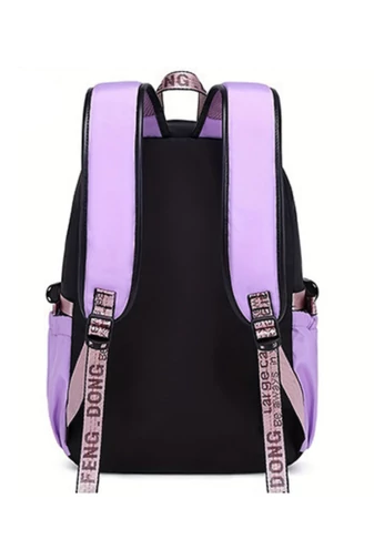 Rucsac Școlar Multifuncțional Spațiu Pentru Laptop 15.6'' Violet Cu Negru 44*31*15cm