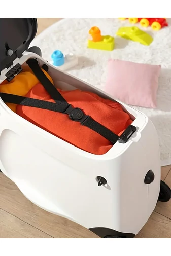 Troler Copii 2în1 Scaun Portabil Din PP În Formă De Panda Negru Cu Alb 37*53*24cm