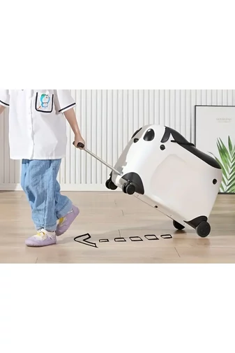 Troler Copii 2în1 Scaun Portabil Din PP În Formă De Panda Negru Cu Alb 37*53*24cm