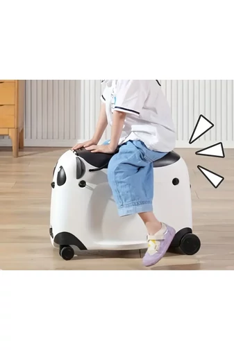 Troler Copii 2în1 Scaun Portabil Din PP În Formă De Panda Negru Cu Alb 37*53*24cm