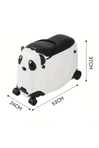 Troler Copii 2în1 Scaun Portabil Din PP În Formă De Panda Negru Cu Alb 37*53*24cm