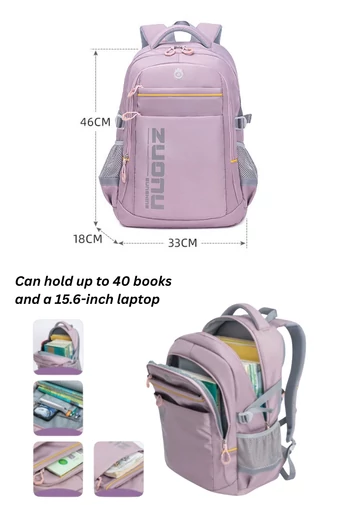 Rucsac Calitate Premium Unisex Cu Suport Lombar Și Capacitate Mare Impermeabil ZUONU Bej 46*33*18cm