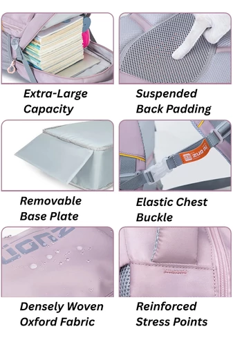 Rucsac Calitate Premium Unisex Cu Suport Lombar Și Capacitate Mare Impermeabil ZUONU Bej 46*33*18cm
