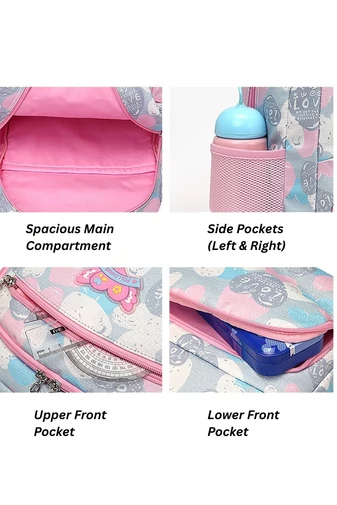 Ghiozdan Școlar Ergonomic Fete Din Poliester Impermeabil Și Ușor ZUONU Roz  44*32*16cm