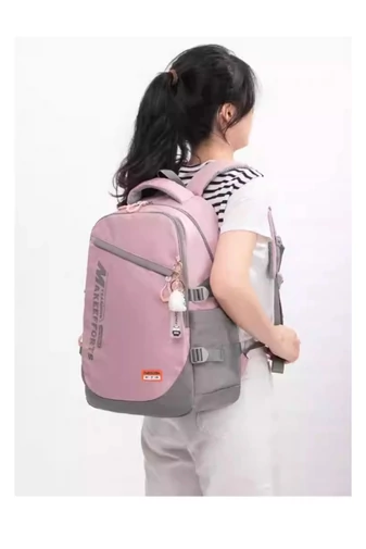 Rucsac Premium Unisex Pentru Școală Și Călătorii Din Țesătură Oxford Ergonomic ZUONU Roz 46*31*20cm