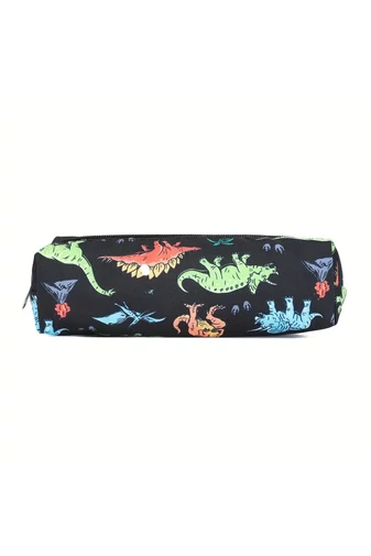 Set Ghiozdan Școală Pentru Copii Negru Model Dinozauri Cu Penar (2buc)