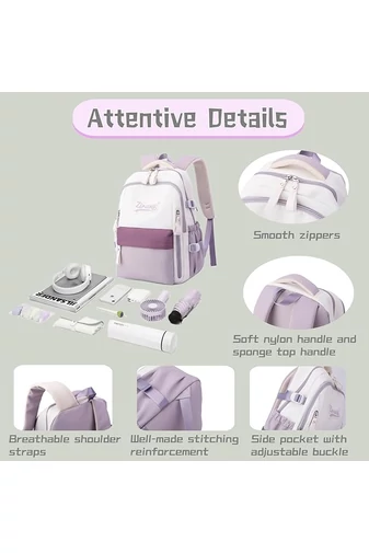 Rucsac Multifunctional Unisex Cu Funcții Anti Furt Și Compartimentare Inteligentă Maro Cu Bej 47*32*16cm