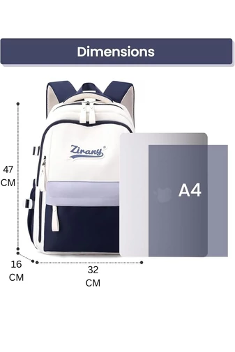 Rucsac Multifunctional Unisex Cu Funcții Anti Furt Și Compartimentare Inteligentă Albastru Cu Bej 47*32*16cm