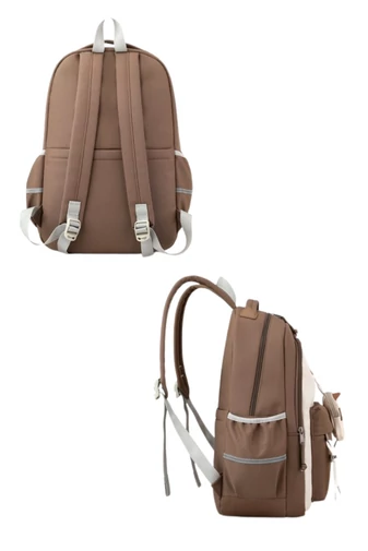 Rucsac Școală Cu Compartimente Multiple Impermeabil Roz Cu Breloc Inclus 44*28*14cm