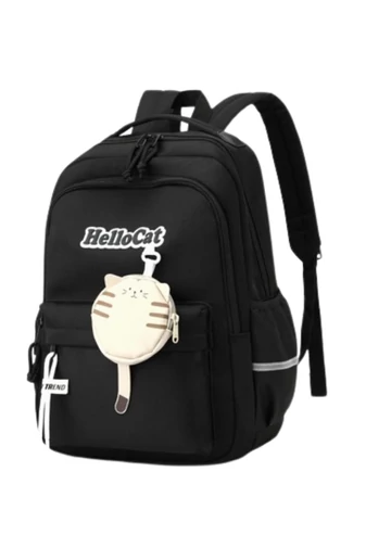 Rucsac Școală Cu Compartimente Multiple Impermeabil Roz Cu Breloc Inclus 44*28*14cm