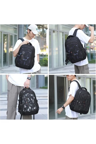 Rucsac Multifuncțional Cu Design Moder Și Capacitate Mare Ideal Pentru Școală Sau Călătorii Negru 47*32*19cm