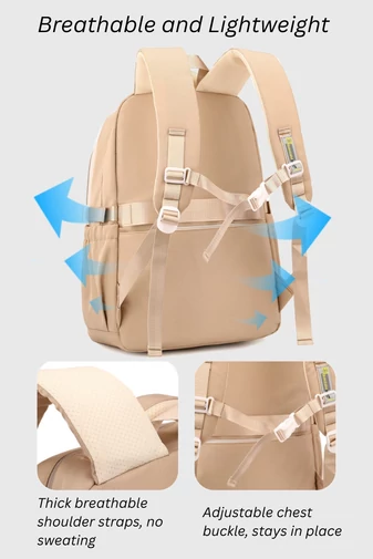 Rucsac Pentru Școală Din Poliester Cu Multiple Compartimente Ușor Și Respirabil Negru 47*32*20cm