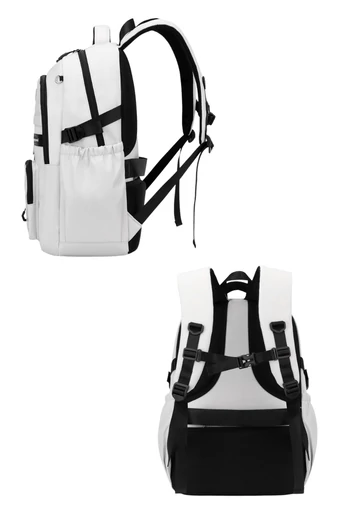 Rucsac Impermeabil Capacitate Mare Din Poliester, Spațiu Laptop 15,6'' Alb 45*32*19cm