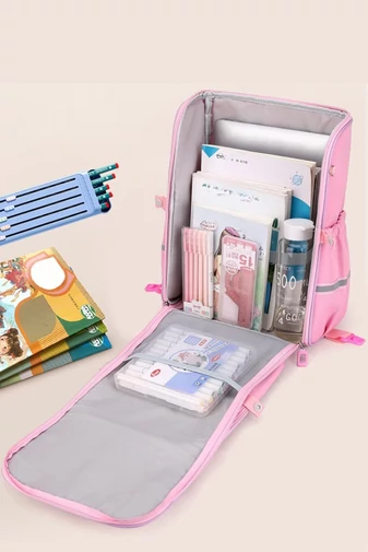Rucsac Cu Roți Pentru Copii Unicorn Roz Model Și Mâner Detasabil Poliester Rezistent 37*38*18cm