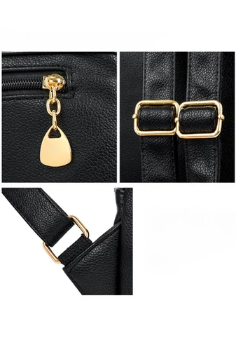 Bonluo Rucsac Damă Albastru Închis Din Imitație Piele Accesorizat Cu Cap De Pisicuță (30x25x13cm)